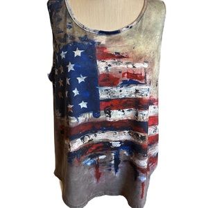 MISSLOOK American Flag Tank Top. Size Medium